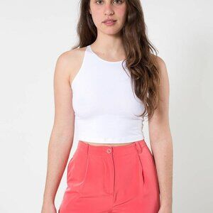 American Apparel Classic High Waist Pleated Cuff Shorts